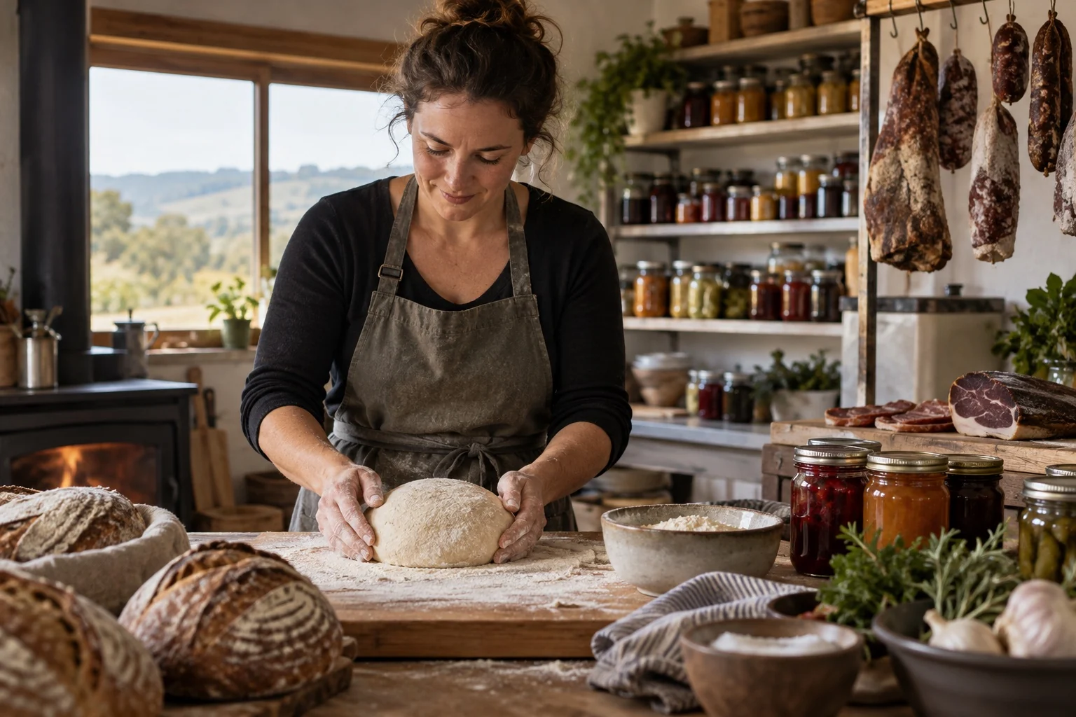 Illustrative artisan food being prepared in a regional kitchen